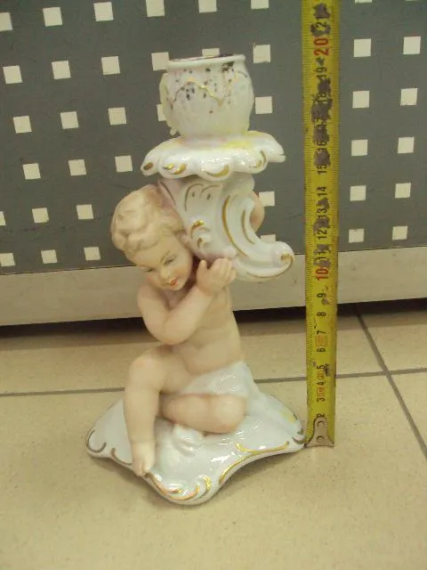 Фарфоровый подсвечник мальчик путти ангелочек валлендорф №436п Ціна