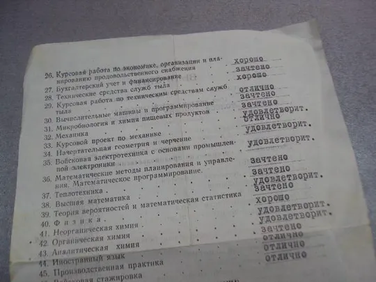 выписка к диплому вольское училище тыла 1976 №15169 Недорого