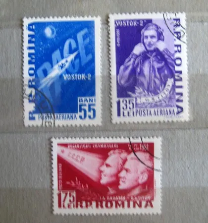 фото, КОСМОС = ГАГАРИН - ТИТОВ = РУМУНІЯ - РУМЫНИЯ = 1961 р. = гаш. ==