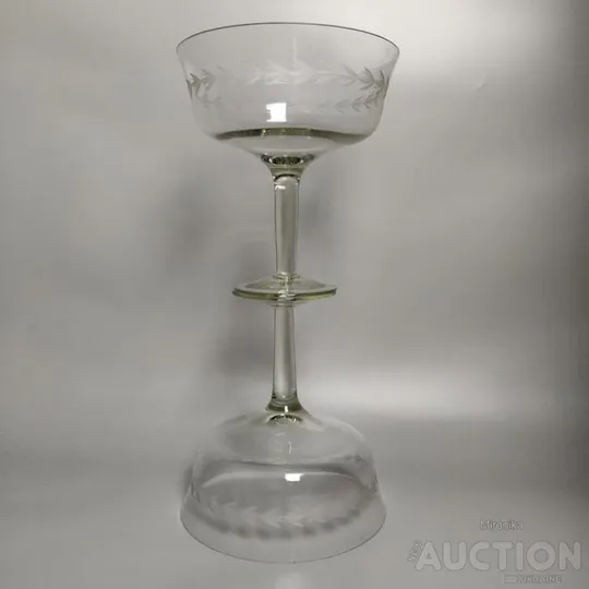 Прозора цукерниця на ніжці з візерунком з листочків 2 шт. Ціна