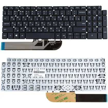 фото, Клавіатура для ноутбука DELL (Inspiron: 5584), rus, gray, без фрейма