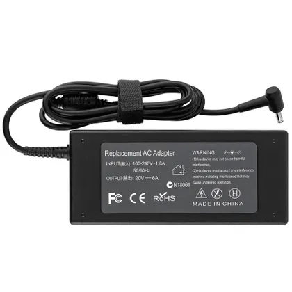 фото, БЖ для ноутбука ASUS 20V, 6A, 120W, 4.5*3.0мм-PIN, black (Replacement AC Adapter) black (без кабеля)