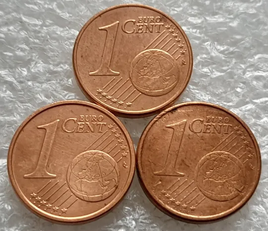 (1907) 1 євроцент 2013 Австрія, Італія, Іспанія - 3 монети /1 евроцент 2013 Австрия, Италия, Испания Де купити