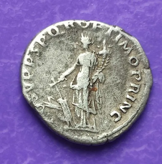 110 год н.э. Монета Рима богиня Удачи Фортуна император Траян tn483 З аукціону