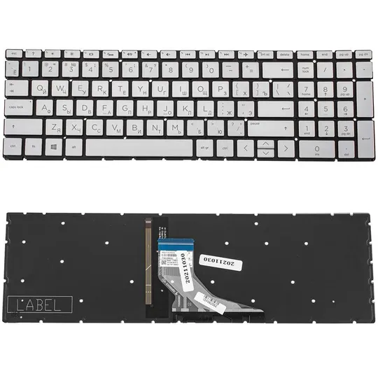 Клавіатура для ноутбука HP (250 G7, 255 G7 series) rus, silver, без фрейма, підсвічування клавіш Ціна
