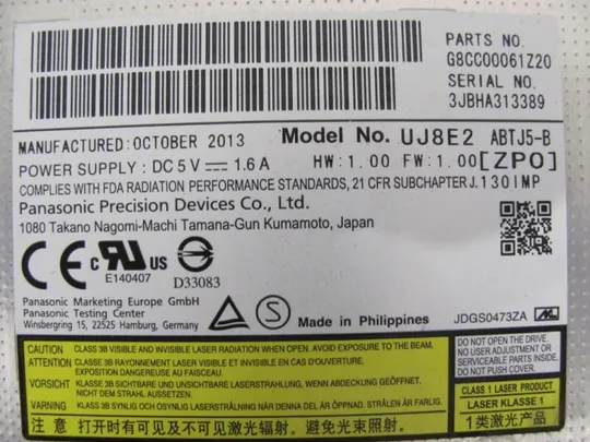 №241-9 DVD-привод TS-U633 UJ8E2 для TOSHIBA TECRA R840 R845 оригінал Продаж