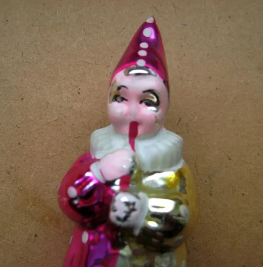 КЛОУН З ДУДОЧКОЮ - КЛОУН С ДУДОЧКОЙ = ЯЛИНКОВА ІГРАШКА - ЕЛОЧНАЯ ИГРУШКА = СРСР - СССР = прищіпка Де купити