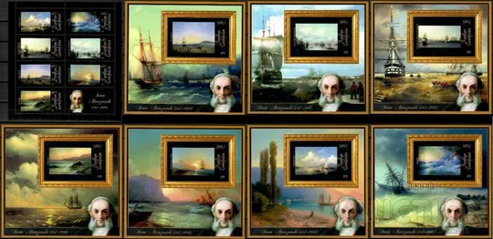 ЦАР-Живопись-Иван Айвазовский-2011. Чистый полный красивый комплект-19 Блоков+4М/Листа.Редкость !MNH. Продаж