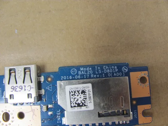 номер0205-12 плата CARD USB LS-D801P NBX0001YX00 для  Dell Inspiron 5567 5767 15R  Оригінал Продаж