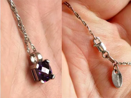 Підвіска кулон аметист ланцюжок срібло 925 проби German Недорого