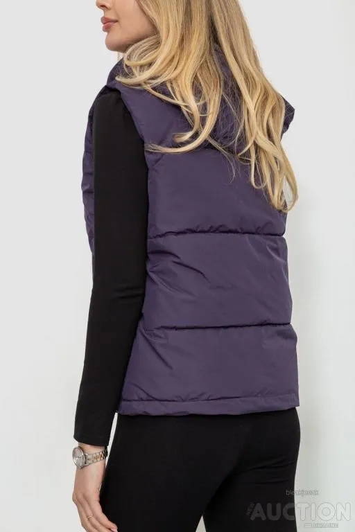 Жилет женский с капюшоном, цвет темно-фиолетовый, 243R20232 Продаж