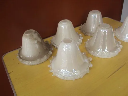 Купити Плафон польский, плафоны белые Польша стекло большие лот 6 шт 14,5 см высота №3257