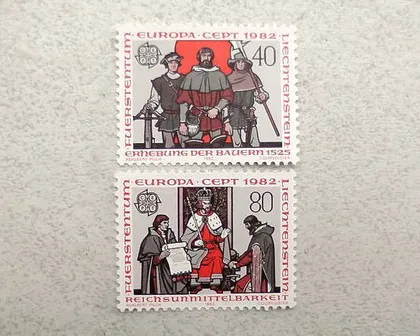 фото, Серія поштових марок Ліхтенштейн " Європа СЕРТ " 1982 рік **