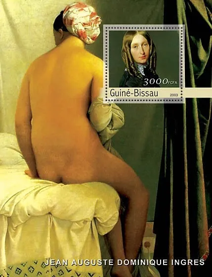 Гвинея-Бисау-Картины-Энгра-2003. Чистый полный красивый комплект-Блок+М/Лист. MNH. Ціна