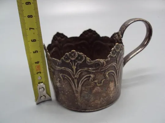 Купити Подстаканник Варшава цветочки цветы fabr. woloka pod warszawa 1891 год высота 5,7 см (№ 740)