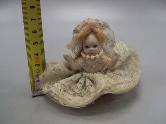 Кукла фарфор пупс девочка куколка пупсик миниатюра фигура статуэтка высота 6 см №54 З аукціону