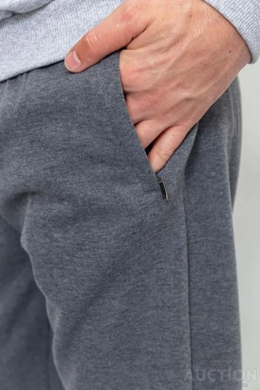 Спорт штаны мужские на флисе, цвет серый, 244R4188 Де купити