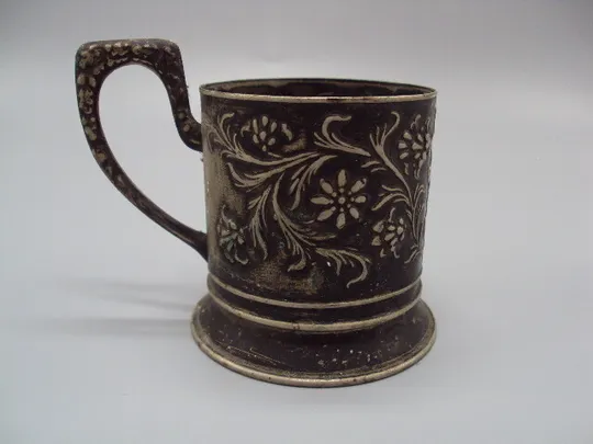 Подстаканник МПС Артель мосювелир мельхиор узор цветы высота 7,6 см, диаметр 6,8 см №15453А Ціна