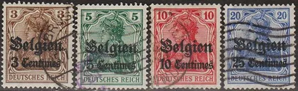 фото, 1914 - Німеччина - Окупація Бельгії - Надруки Mi.1-4 _гаш _4,80 €