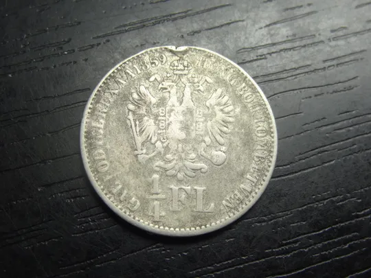 1/4 флоріна 1859 B Австро-Угорщина (новий тип) срібло Ціна