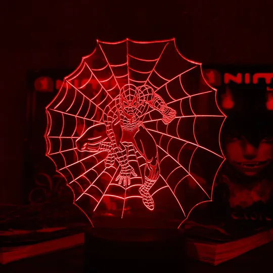 Акриловий світильник-нічник Людина-Павук 3 червоний tty-n001397 Ціна