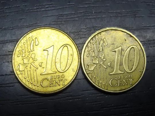 Купити 10 євроцентів Греція 2002 (два різновиди) з і без букви F у зірочці