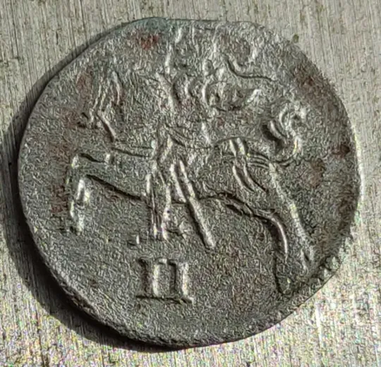 Монета двойной денарий 1566 года серебро рыцарь погоня Литва Польша fp993 Продаж