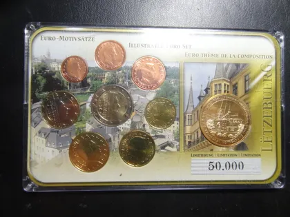 фото, Комплект євромонет Люксембурга 2011 UNC (повний річний комплект+медаль)