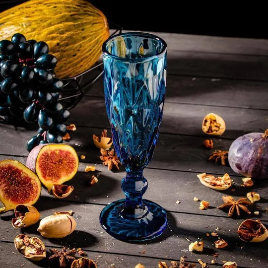 Купити Бокал для шампанского OLens Изумруд 34215-5-2 150 мл синий