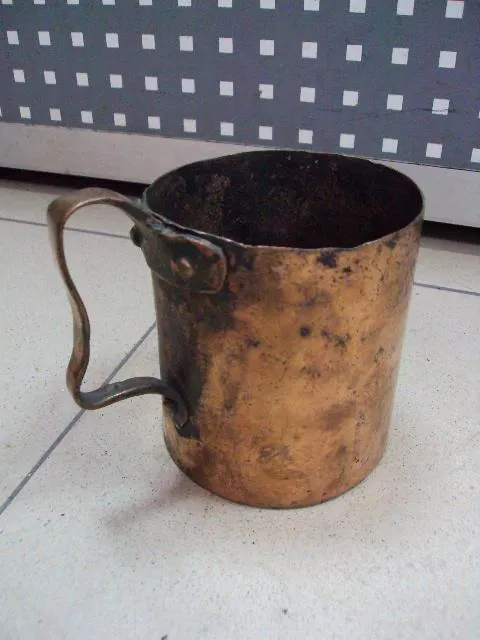 Кружка медь старая высота 11,5 см, диаметр 10,9 см №261 Продаж
