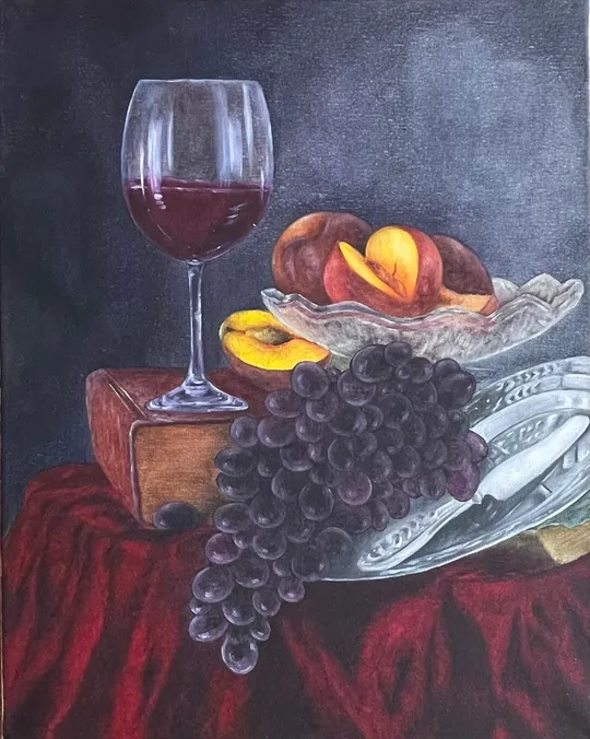«Бокал вина з персиками» Ціна