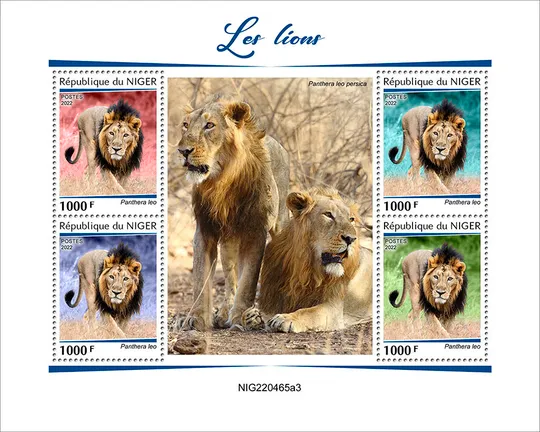 Нигер-Львы-2022. Оптовый Лот! Чистые полные изумительно красивые-4 комплекта. MNH. Недорого
