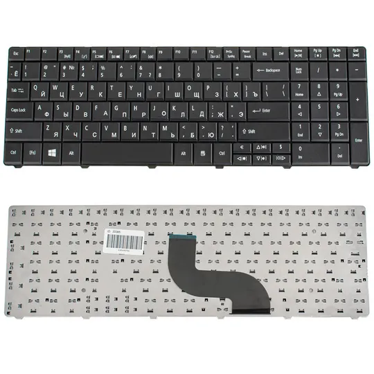 Клавіатура для ноутбука ACER (AS: E1-521, E1-531, E1-571, TM: 5335, 5542, 5735, 5740, 5744, 7740, 8571, 8572) rus, black Ціна