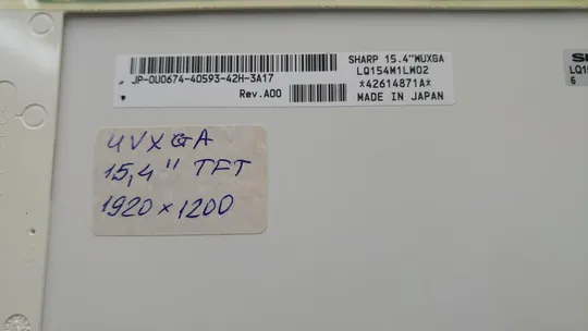 15.4" матрица для ноутбука матовая Sharp LQ154M1LW02 1920х1200 (WUXGA) FHD 30pin LED CCFL 1-bulb З аукціону