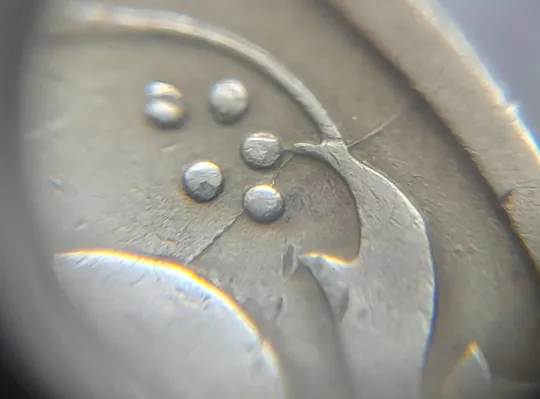 Купити (2388) 50 копійок 1992 1ААс розкол від канту через 1 гроно до "0" номіналу (50 копеек 1992 брак)