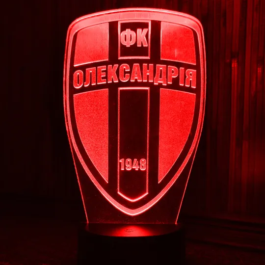 Акриловий світильник-нічник ФК Олександрія червоний tty-n001579 Ціна