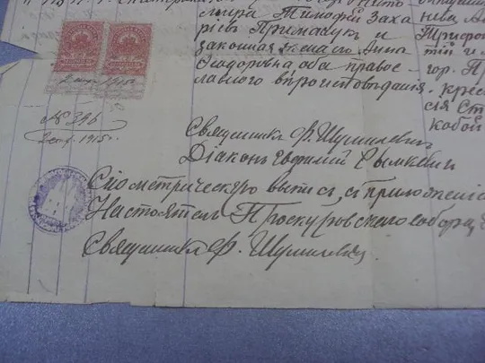 метрическая выписка проскуров 1913г  №362 Характеристики