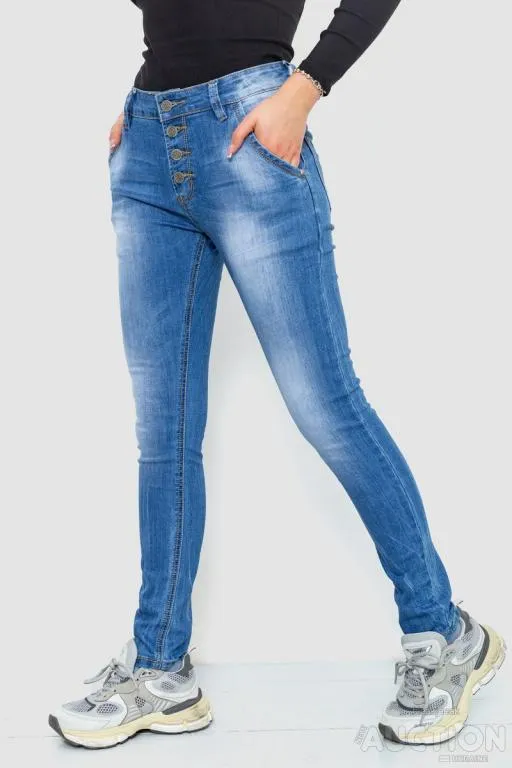Джинсы женские с потертостями, цвет синий, 244RS08 З аукціону