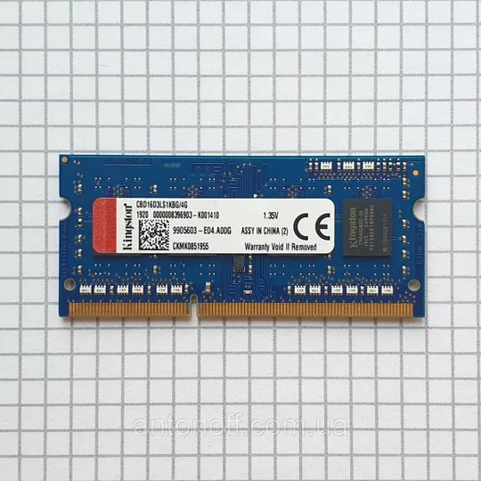 Модуль пам'яті Kingston 4GB DDR3L CBD16D3LS1KBG/4G 9905603-E04.A00G 1600MHz для ноутбука Ціна