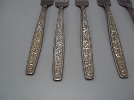 Столовые приборы вилки нерж узор цветы листья листочки нержавейка вилка 19,9 см лот 5 шт №18638в Характеристики