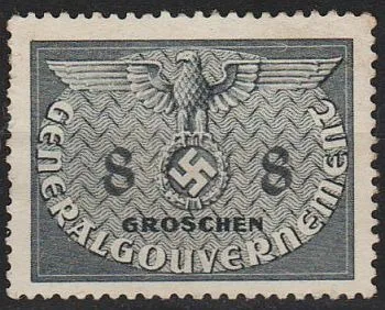 фото, 1940 - Рейх - GG - Службова 8 Mi.2 (*)