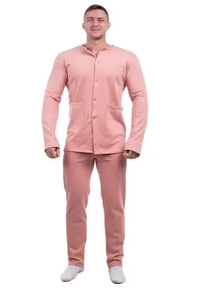 фото, Піжама чоловіча сорочка і штани Bono бавовна футер петля персикова (розміри: 48-52) 50
