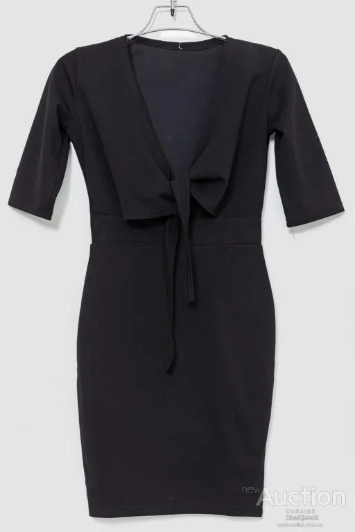 Платье однотонное, цвет черный, 201R1292 Ціна