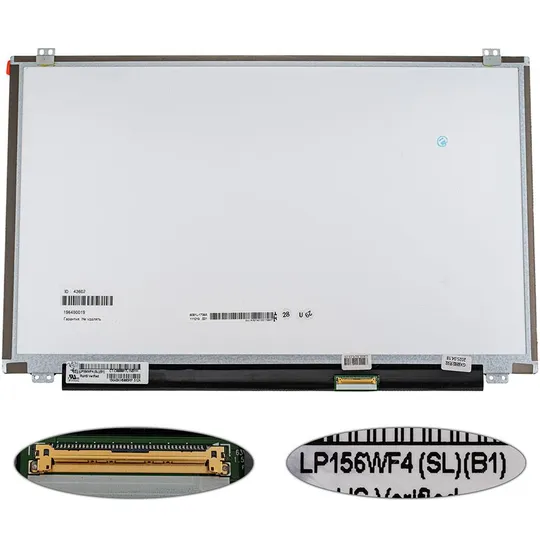 Матриця 15.6" LP156WF4-SLB1 (1920*1080, 40pin, LED, SLIM(вертикальні вушка), матова, роз'єм праворуч внизу) для ноутбука (renew) Ціна
