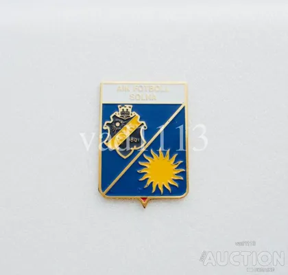 фото, значок футбол  ФК АИК Стокгольм Швеция  (серия герб города и эмблема клуба).