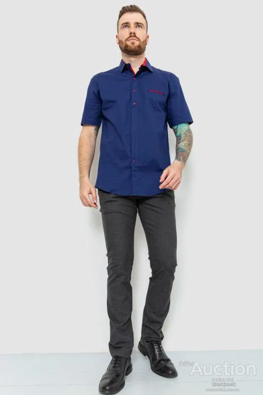 Купити Рубашка мужская, цвет темно-синий, 214R7113