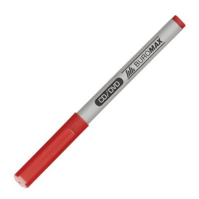 Маркер Buromax CD/DVD &quot;JOBMAX&quot;, red, 0.6 мм (BM.8701-05) Ціна