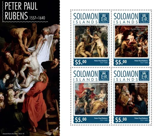 Соломоновы острова- Живопись-Рубенс-2014. Чистый полный красивый комплект. MNH. Ціна