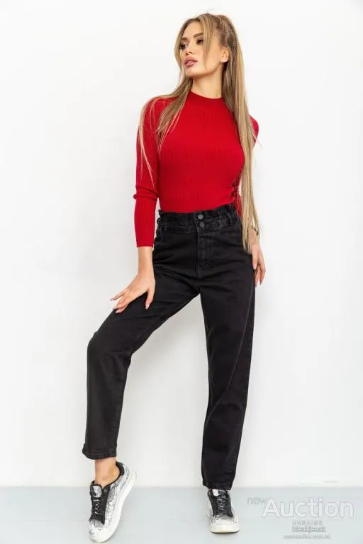 Купити Джинсы женские демисезонные, цвет черный, 164R3410