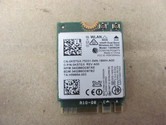 номер0295-34 WI-FI модуль 7265NGW 0K57GX  для Dell Latitude E5450 E5550 E5590 E7450 E5250 оригінал Ціна